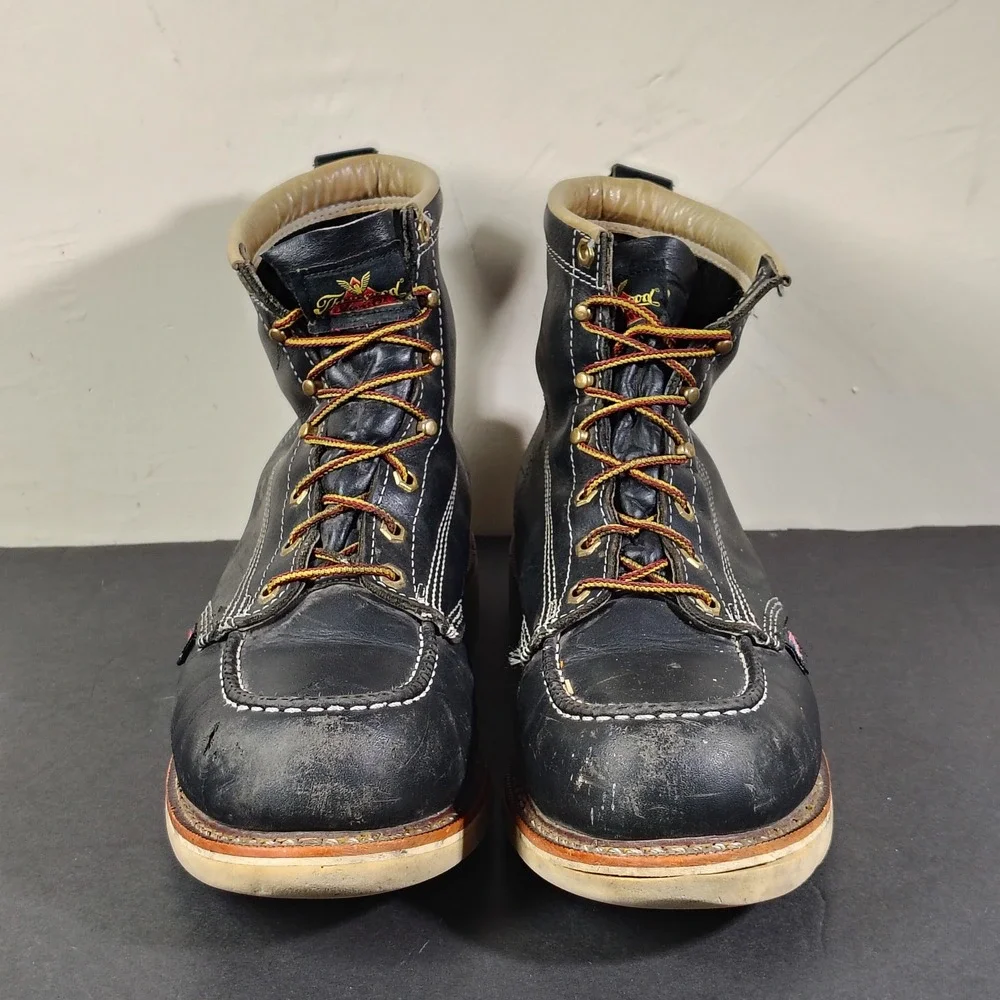 Thorogood Boots Mens 11 D Black Leather American Heritage Moc Toe Work 804-6201